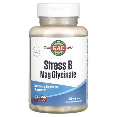 Комплекс від Стресу з Магнієм та Вітамінами Групи Б Stress B Magnesium Glycinate - 60 вег.капсул 2022-10-1013 фото