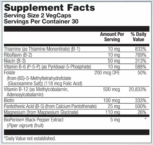 Комплекс від Стресу з Магнієм та Вітамінами Групи Б Stress B Magnesium Glycinate - 60 вег.капсул 2022-10-1013 фото