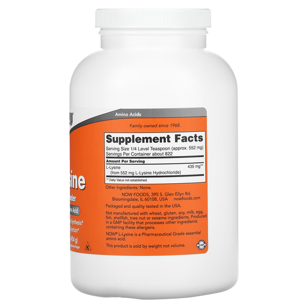 Lysine powder, L-Lysine Powder - 454g