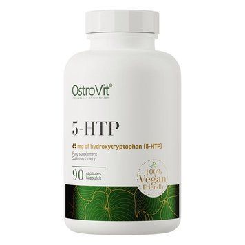 5-Гідрокситриптофан (5-HTP) з Вітаміном В-6 та L-Триптофаном 65 мг - 90 вег. капсул 24004-01 фото