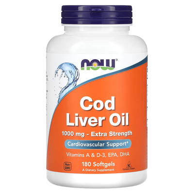 Риб'ячий Жир з Печінки Тріски Cod Liver Oil 1000мг - 180 софтгель 2022-10-2376 фото