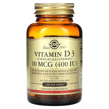 Витамин Д3 Vitamin D3 (Холекальциферол) 10мкг (400 МО) &ndash; 100 софтгель 11076-01 фото