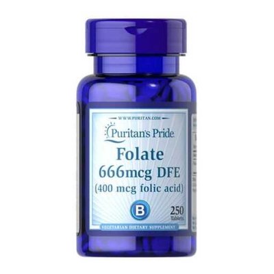 Фолат (В-9) Folic Acid 400 мкг - 250 таб 100-51-4133470-20 фото