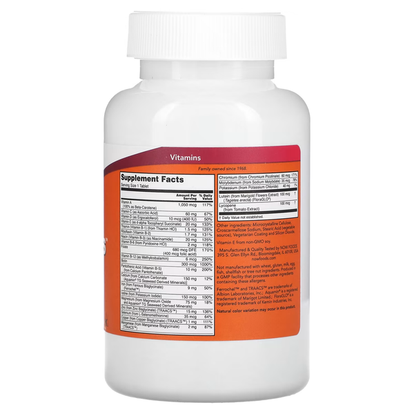 NOW Daily Vits&trade; Daily Multivitamin Complex - 250 tabs