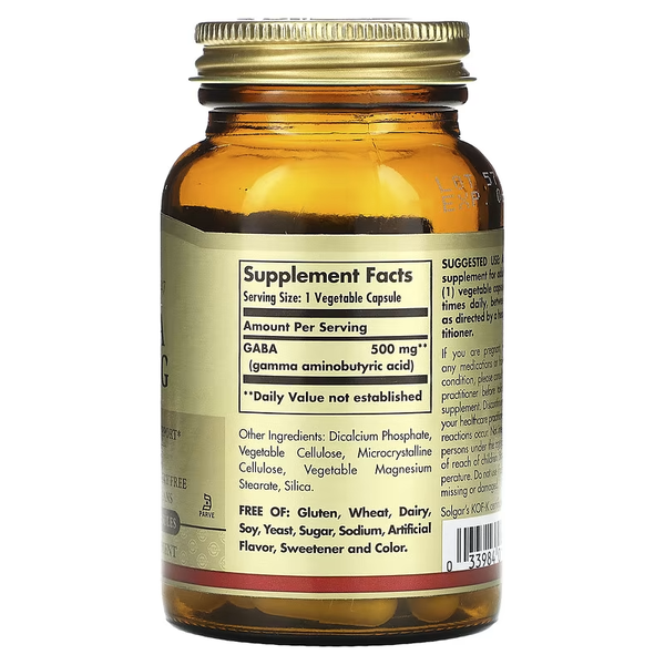 GABA (gamma-aminobutyric acid) GABA 500 mg - 50 veg. capsules