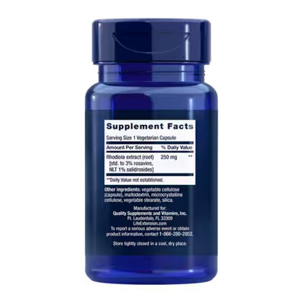 Екстракт Родіоли Rhodiola Extract 250мг - 60 вег.капсул (До 01.27) 2024-11-0517 фото