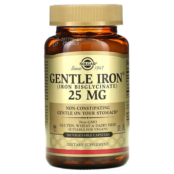 Gentle Iron Bisglycinate 25 mg - 180 veg. capsules