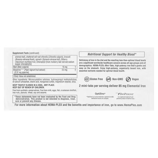 Vitamin-Mineral Complex with Slow-Release Iron - 60 mini-tablets
