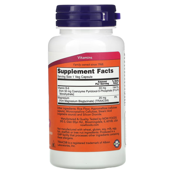 Vitamin B-6 Coenzyme and Magnesium Bisglycinate P-5-P 50 mg - 90 veg.capsules