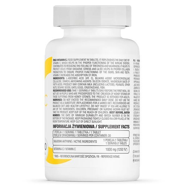 Vitamin C 1000 mg - 30 tablets