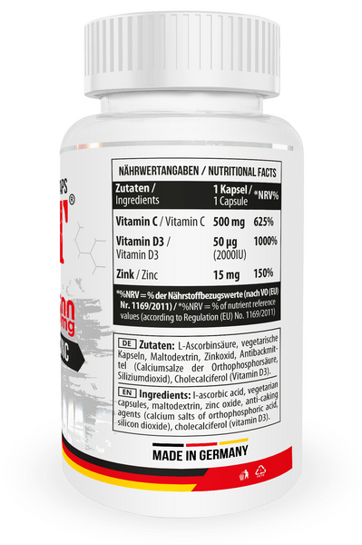MST&reg; Vitamin C 500 mg plus Vitamin D-3 with Zinc - 100 veg. capsules