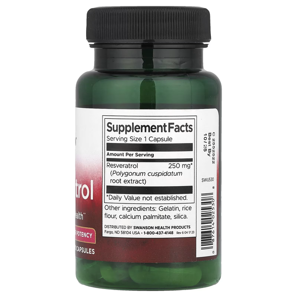 Ресвератрол Rezveratrol 250мг - 30 капсул 2022-09-0221 фото