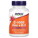 NOW Vitamin C, Zinc and Vitamin D-3 for Immune System Support - 100 veg. capsules