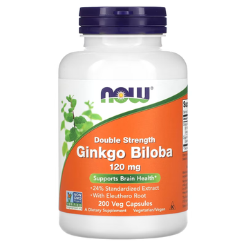 Екстракт Гінкго Білоба з Коренем Женьшеню Ginkgo Biloba 120мг - 200 вег.капсул 2022-10-0708 фото