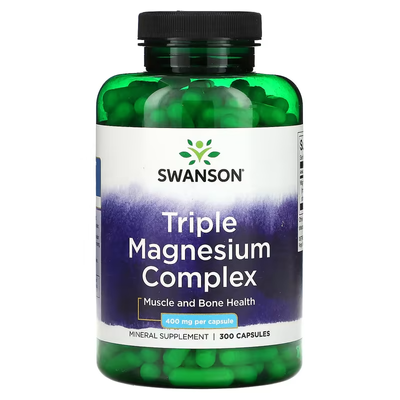 Комплекс Магнію Triple Magnesium complex  400мг - 300 капсул 100-89-7242277-20 фото