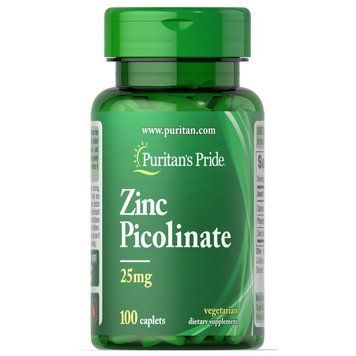 Цинк Піколінат Zinc Picolinate 25мг - 100 каплет 100-28-5765146-20 фото