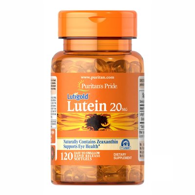 Лютеїн та Зеаксантін, Lutein 20 мг - 120 капсул 100-90-8545773-20 фото