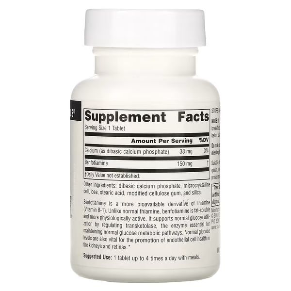 Benfotiamine with Calcium and Thiamine 150 mg - 60 tablets