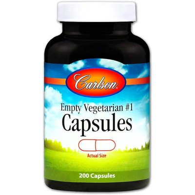 Carlson Labs, Empty Vegetarian #1 Capsules, 200 Capsules CAR-94140 фото